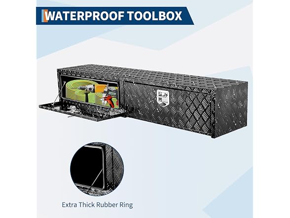 Takywep 72'' Heavy Duty Aluminum Truck Tool Box Black