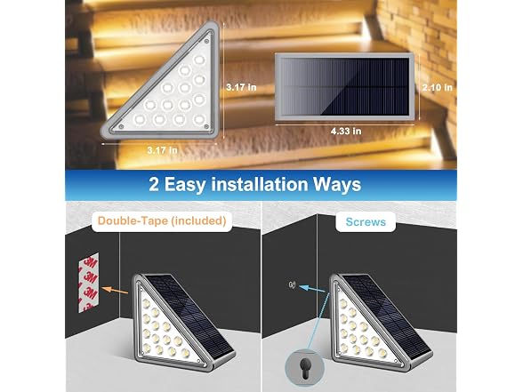 JEJOT 12-Pack Solar Step Stair Lights
