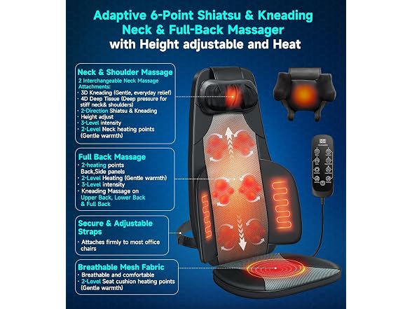 Back Massager for Chair with Heat