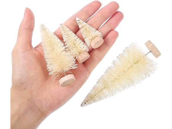 SATINIOR Chuangchou 60 Pieces Artificial Mini Sisal Trees