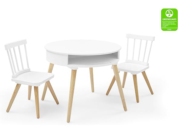 Kids Storage Table & 2-Chair Set White