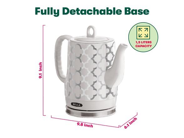 BELLA 1.2 Litre Electric Ceramic Tea Kettle