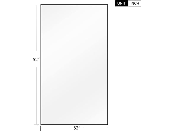 NeuType Full Length Mirror Hanging or Leaning, No Stand