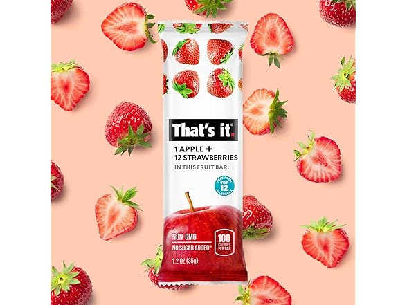 That's It Apple Strawberry Bars 12pk