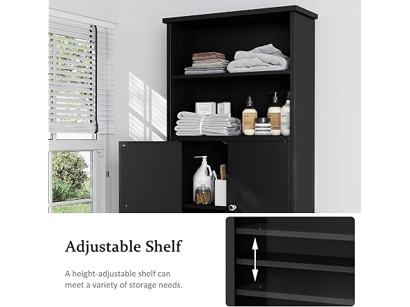 Over The Toilet Storage Cabinet Black