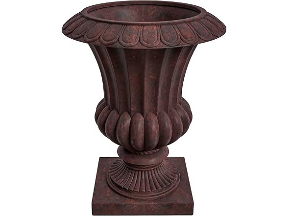 LeisureMod Lotus Stone Planter Burgundy