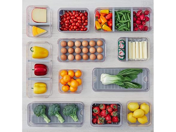 iDesign Plastic Crisp Divided Fruit and Vegetable Storage