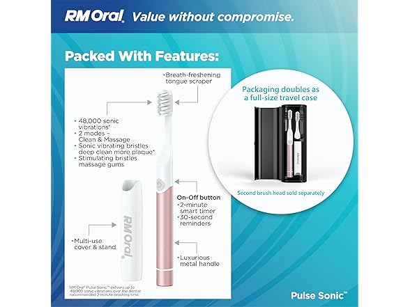RM Oral RM Oral Pulse Sonic Powered Toothbrush w