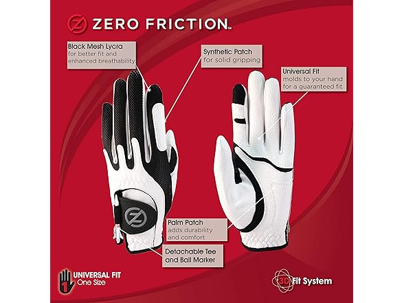 Zero Friction Unisex Junior Golf Gloves RH