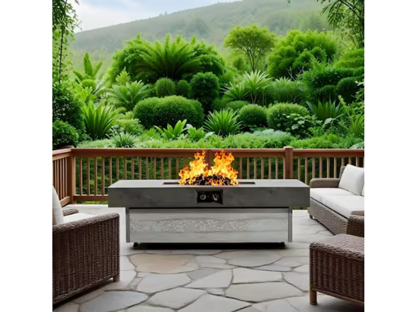 48 in. Rectangle Metal Outdoor Fire Pit Table
