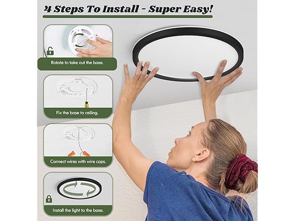 Brightever LED Flush Mount Ceiling Lights with Night Light,