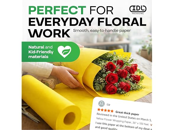 Yellow Flower Wrapping Paper 36x100ft