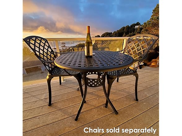 Sunnydaze Decorative Lattice Cast Aluminum Patio Dining Table