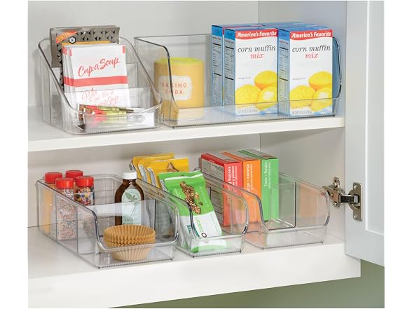 iDesign Narrow Pantry Bin, Set of 4, Clear