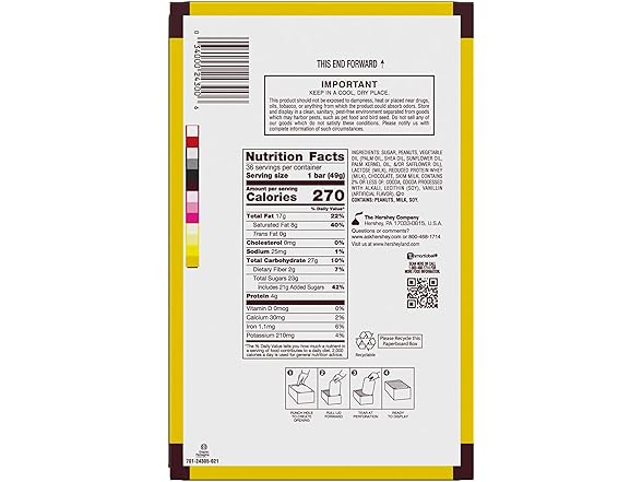 Hersheys Mr Goodbar Choc Peanuts 36ct