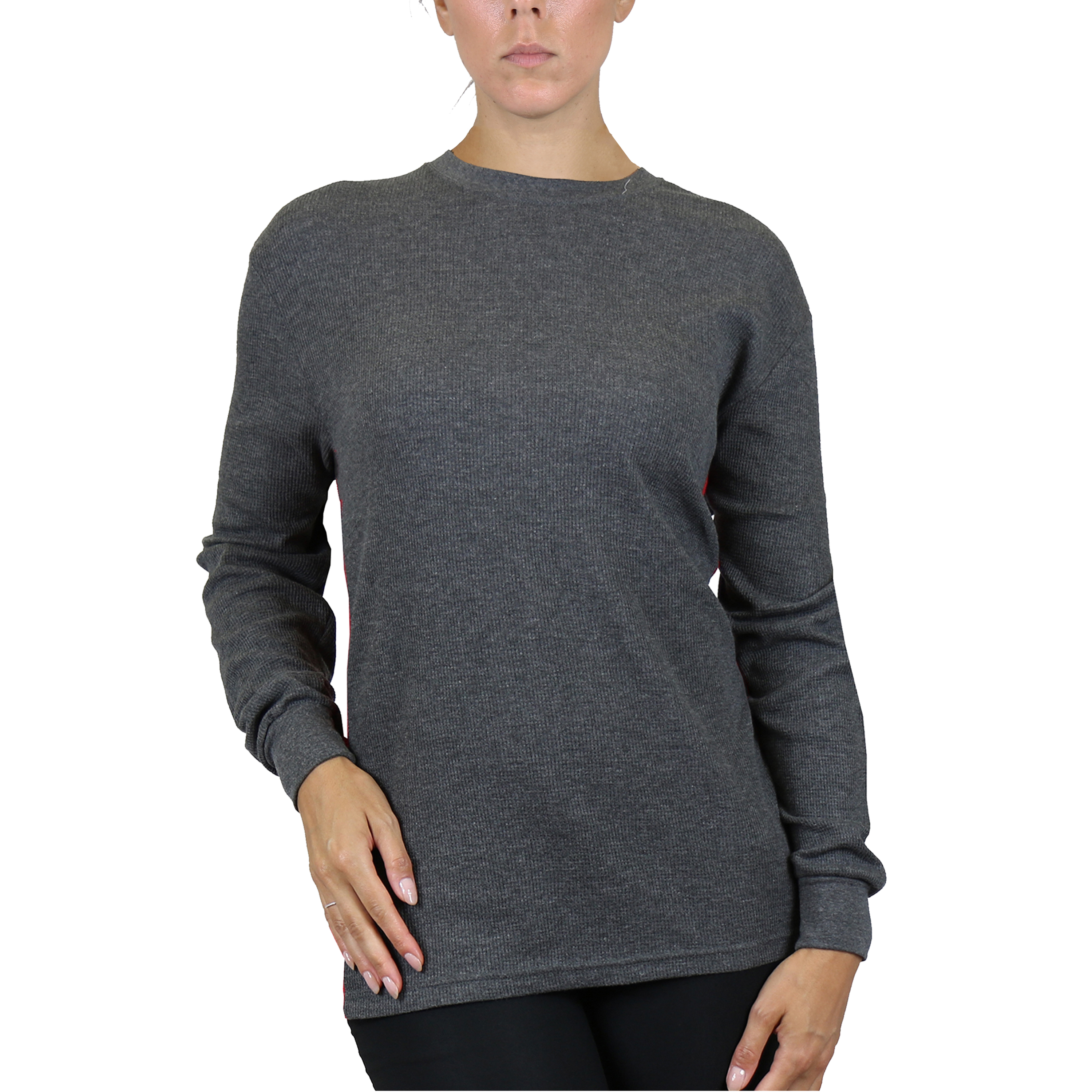 3Pk Asst Womens Waffle-Knit Thermal Shirts - Gallery 16