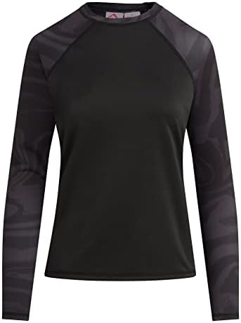 Kanu Surf Women's Standard Keri Long-Sleeve UPF 50 Rashguard, Veronica Black, Small