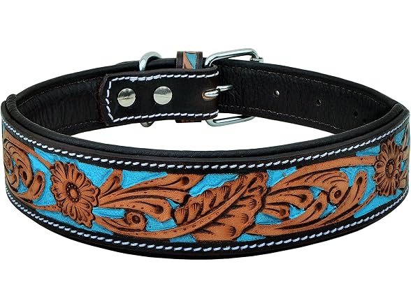 Affilare Leather Dog Collar Western Style Hea