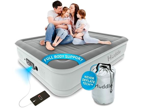 Huddle Luxury Air Bed with Patented Dual Pump