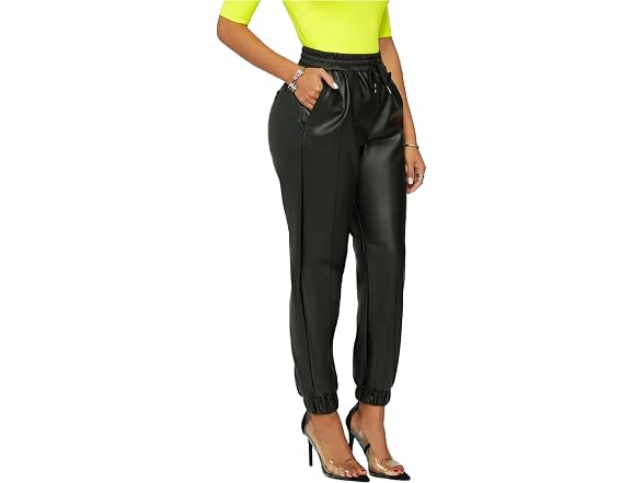 Tcremisa Women Faux Leather Pants High Trousers