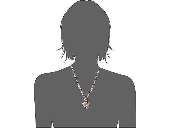 GUESS Rose Gold Stone Heart Necklace
