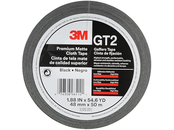 3M Premium Matte Cloth (Gaffers) Tape GT