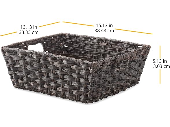 Whitmor Woven Storage Basket for Shelves Brown