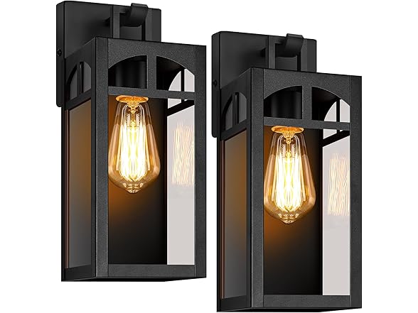 VerRon 2Pk Black 12.35" Wall Light Fixture