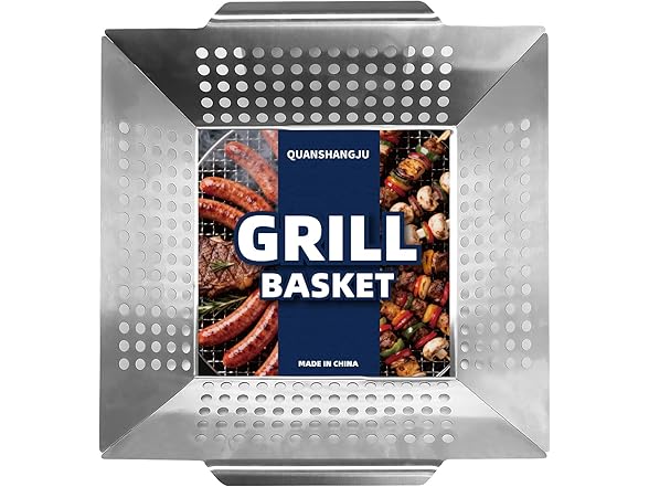 QUANSHANGJU Vegetable Grill Basket for Outdoor Grill