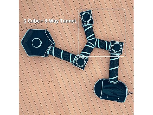 INTURN Cat Tent w/Tunnel, 2-Cube