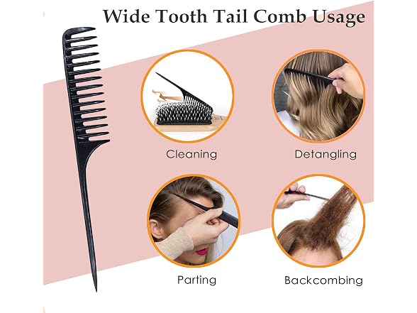 Sosoon Boar Bristle Hair Brush and Comb Black
