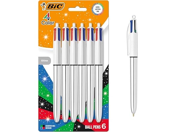 BIC 4 Color Shine Retractable Ballpoint Pen