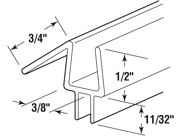 Prime-Line M 6258 Frameless Shower Door Bottom Seal 6Pk