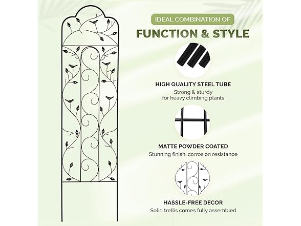 Idzo 60in 5ft 100% Metal Garden Trellises