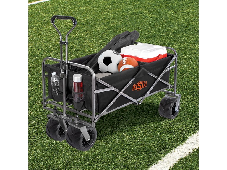 Smart Design Collegiate Heavy-Duty Utility Collapsible Wagon Beach Cart 20.15 x 35.5 x 22.5 Officially Licensed Logo