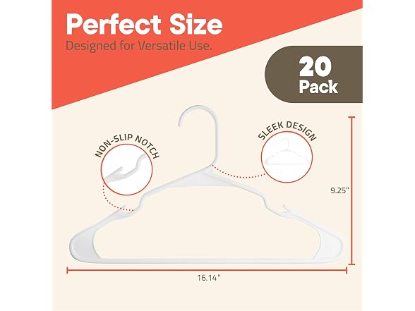 White Plastic Hangers 20 Pack