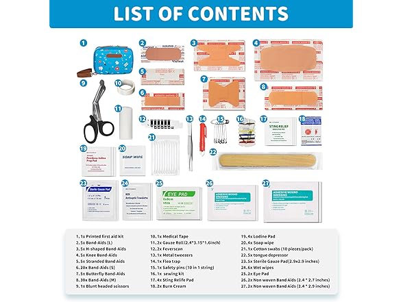 140 Pieces First Aid Kit for Kids