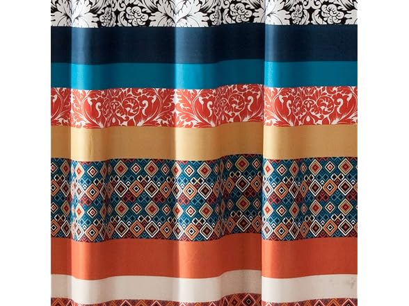 Lush Decor Boho Stripe Shower Curtain Fabric 
