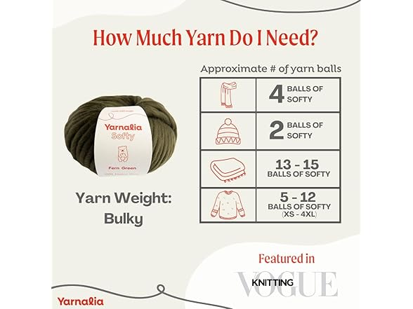 Softy Yarn Bulky Weight 6-Pack Merino Wool