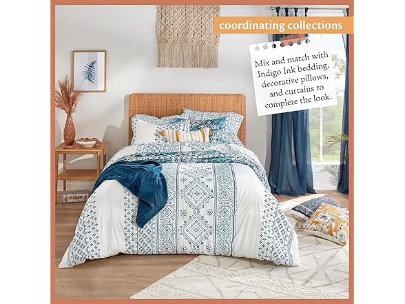 Indigo Ink Washable Area Rug, 6'x9'