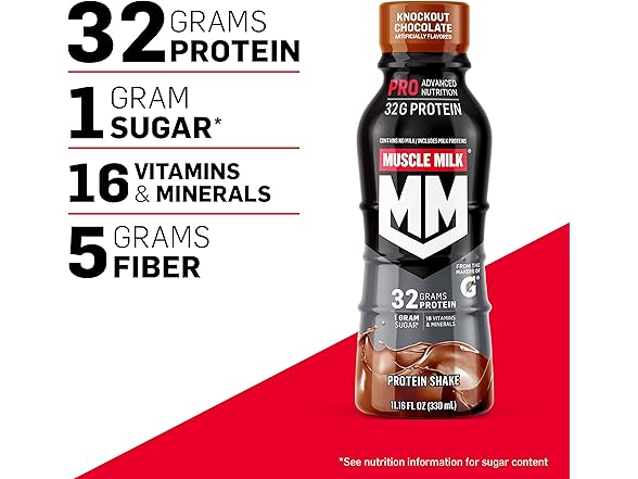 12Pk Muscle Milk Pro Series Protein Shake, Chocolate