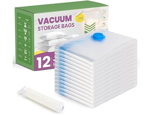 InfiniPower Vacuum Storage Bags Jumbo 12Pk