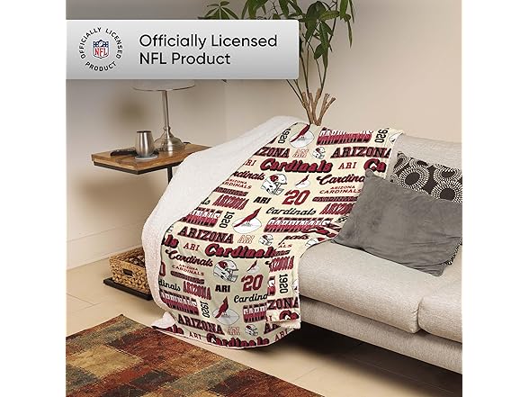 ARIZONA CARDINALS Retro Sherpa Fleece Blanket