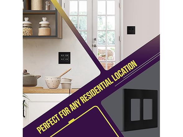 ENERLITES Wall Plates 2-Gang Black 10pc