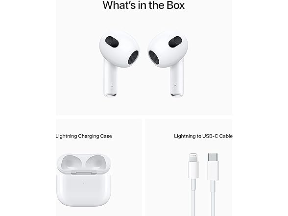 Apple AirPods with Lightning Charging Case (3rd Generation) White (Renewed Premium)