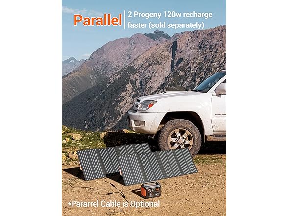 PROGENY 120W Portable Solar Panel with USB-C. Kickstand, Foldable Solar Panel Charger Waterproof for Jackery Explorer/Flashfish/Ecoflow/Goal Zero/Anker/Bluetti Power Stations (Open Box)