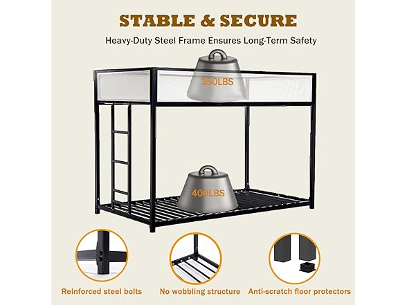 LIFE SKY Bunk Bed Twin-Over-Twin for Kids