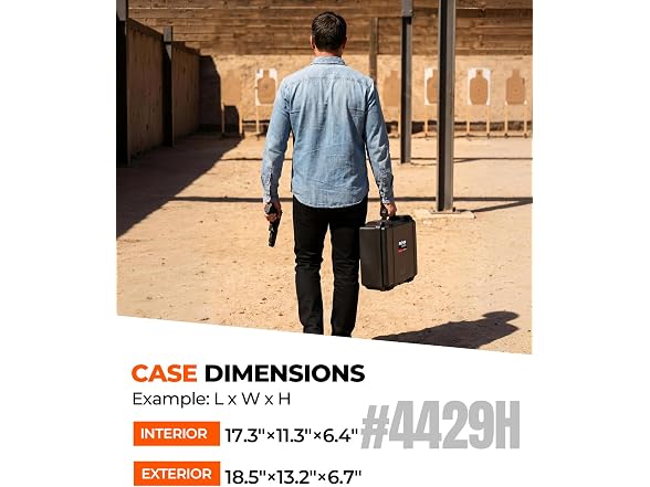 Waterproof Pistol Case 7 Guns 4+3 Layout