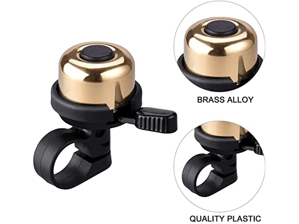 Bike Bell, Gold, 2 Pack