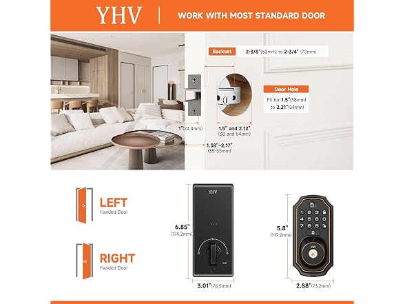 YHV Keyless Entry Door Lock with Camera Fingerprint